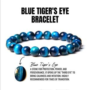 Blue Tiger Eye Stretchy Elastic Healing Jewelry For Women / Men
